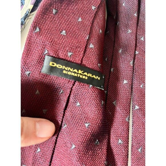 Lot Of 5 Ties Silk Structure Lanvin Zegna Donna Karan Gatti - Picture 10 of 16